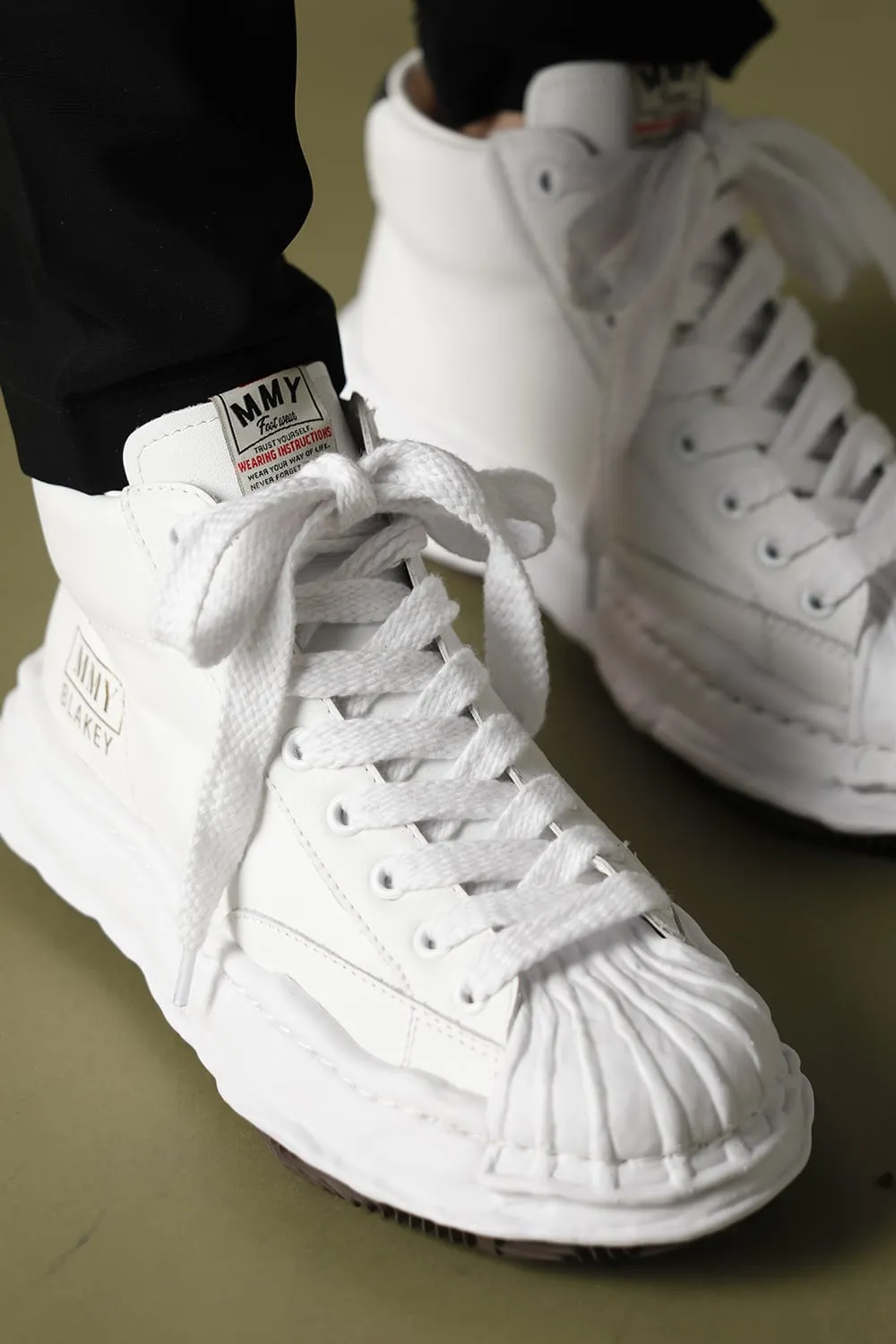 -BLAKEY High- Original STC sole leather Hi-top sneakers White