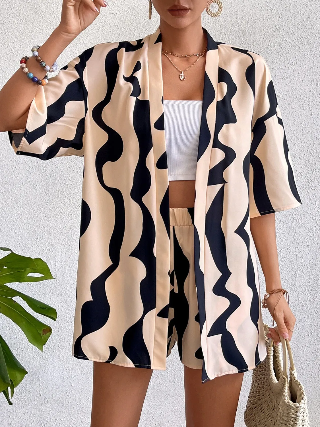 🌟 Printed Half Sleeve Top and Shorts Set 🌟