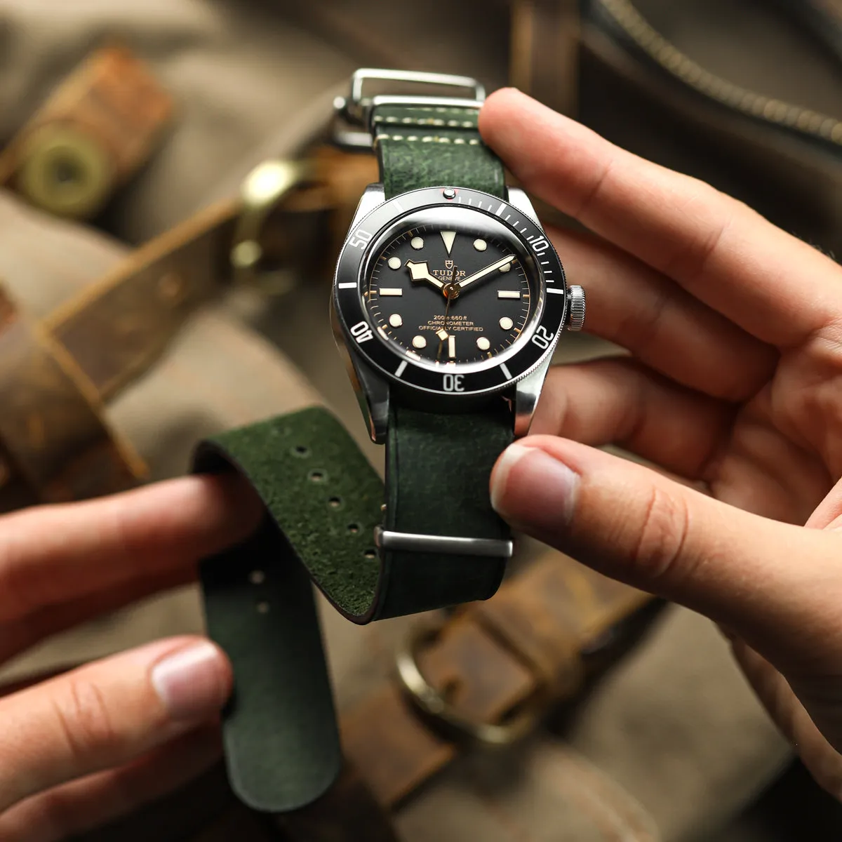 1973 British Military Watch Strap: OXFORD - Vintage Green