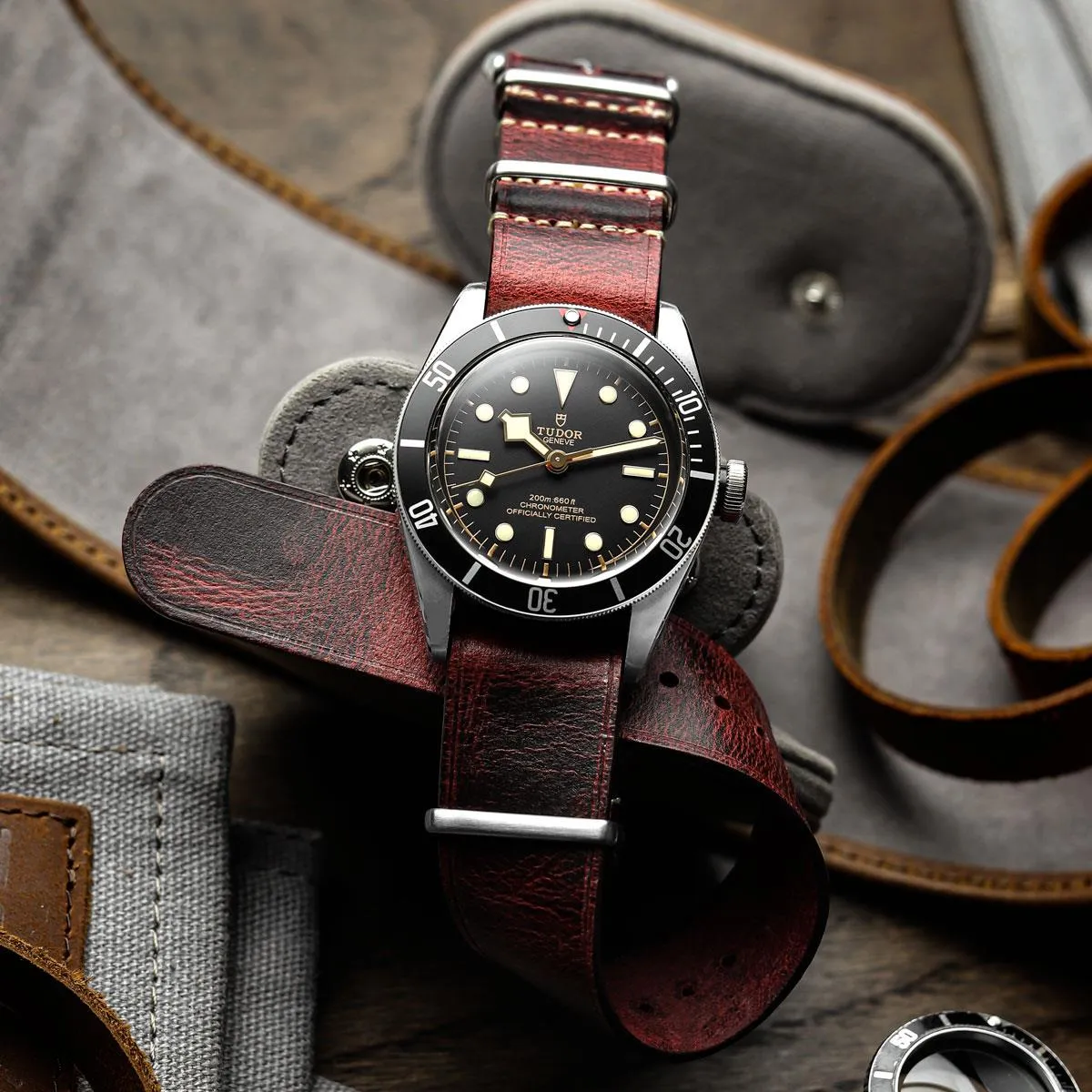 1973 British Military Watch Strap: OXFORD - Vintage Red