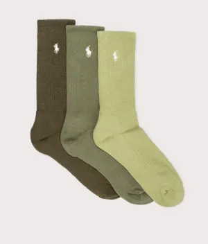 3 Pack of Cotton Blend Crew Socks