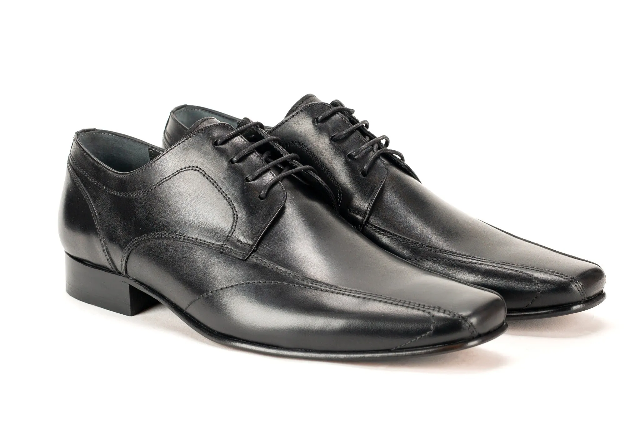 4355 - Mirage Men's Dress Black Lace Shoe Bike Toe Thin Leather Sole