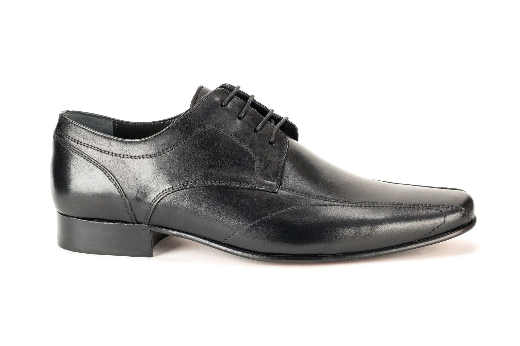 4355 - Mirage Men's Dress Black Lace Shoe Bike Toe Thin Leather Sole