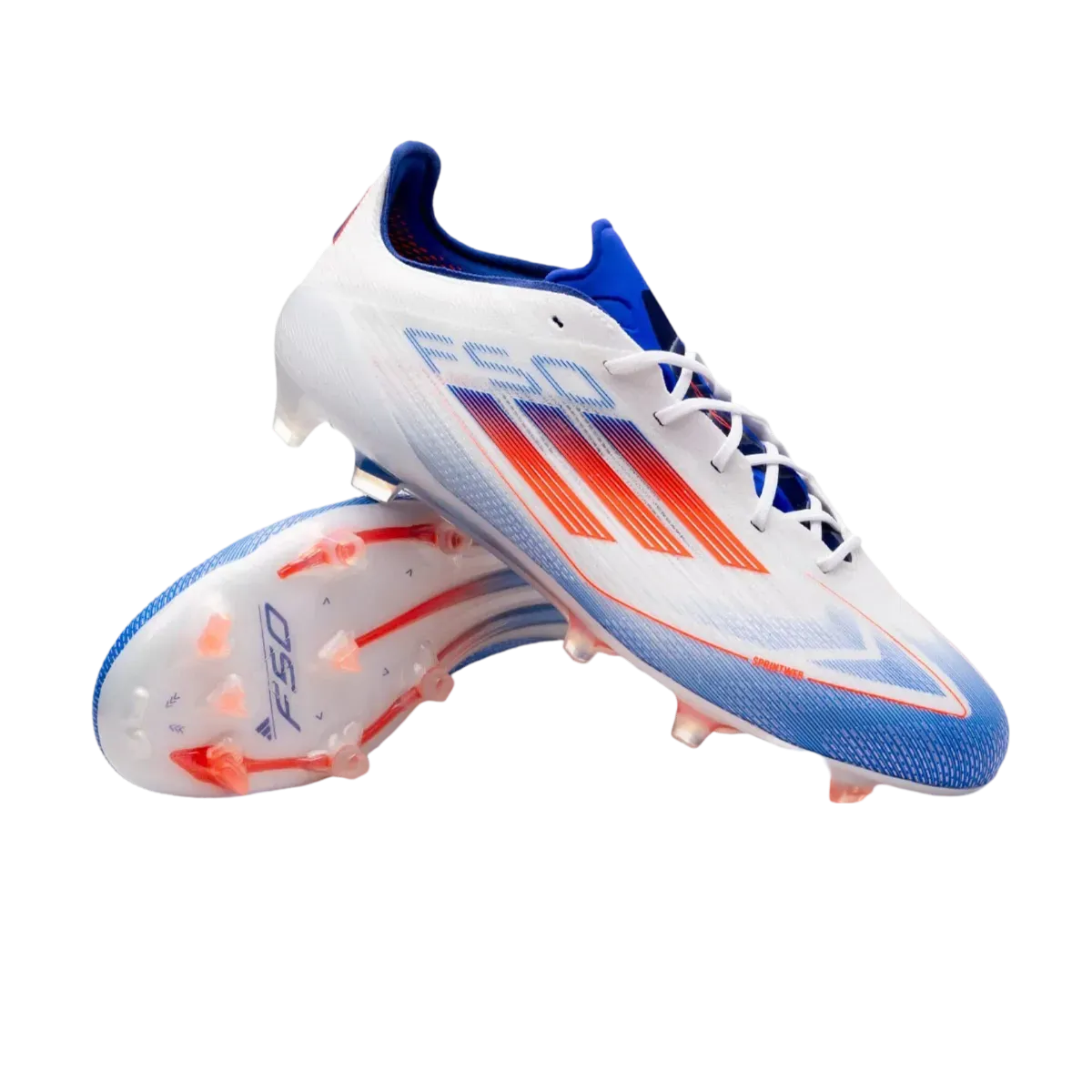 Adidas F50 Elite Laceless FG Advancement White Bleu Red - Goatkits Boots