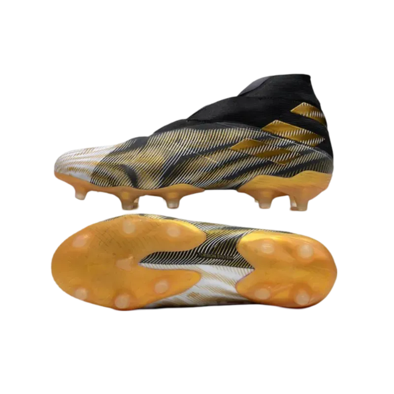 Adidas Nemeziz 19  FG White Gold Black - Goatkits Boots