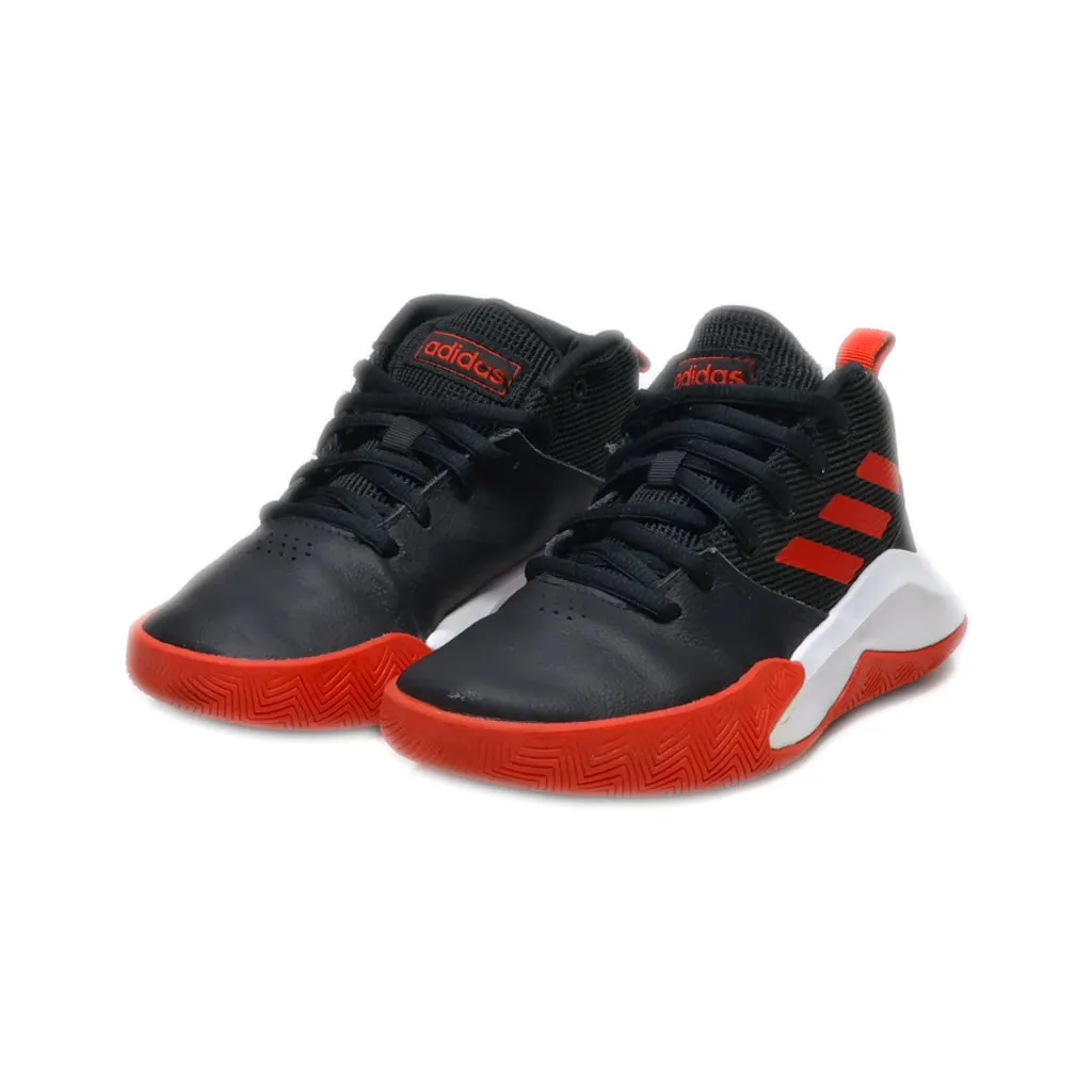 Adidas Own The Game Wide Sneakers Fabric Black Colour For Kids