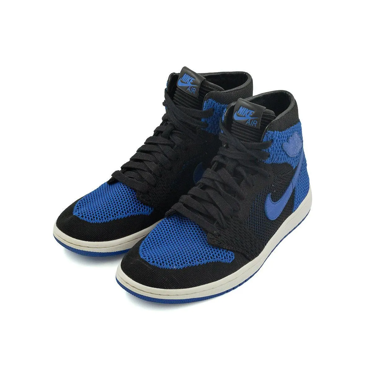 Air Jordan 1 Retro Flyknit High-Top Sneakers Fabric Blue Colour For Men