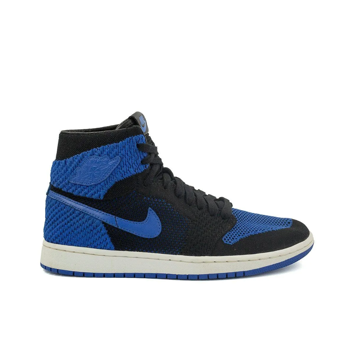 Air Jordan 1 Retro Flyknit High-Top Sneakers Fabric Blue Colour For Men