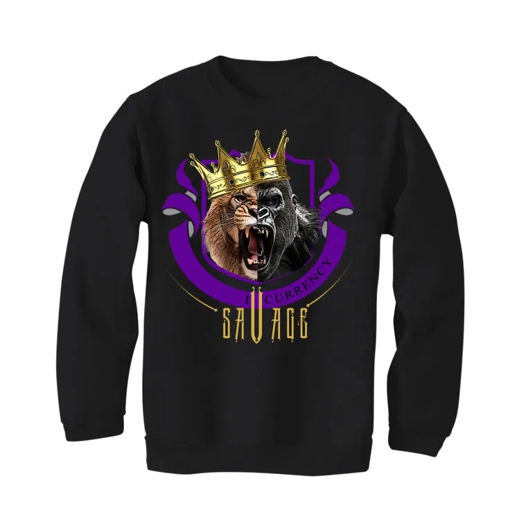 Air Jordan 12 Field Purple - Black T-Shirt (Savage King)