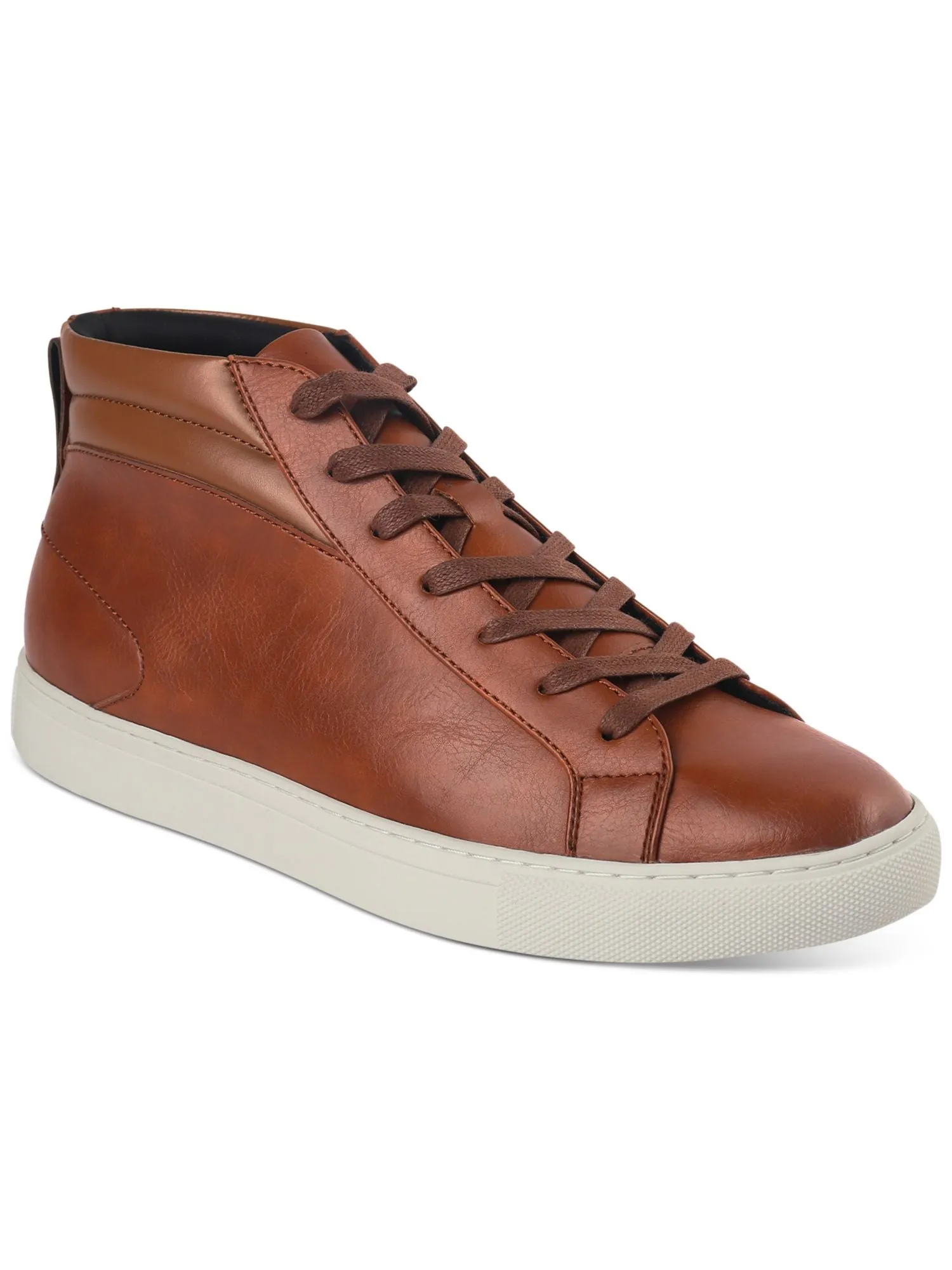 ALFANI Mens Brown Pull Tab Cushioned Jensen Round Toe Platform Lace-Up Sneakers Shoes M