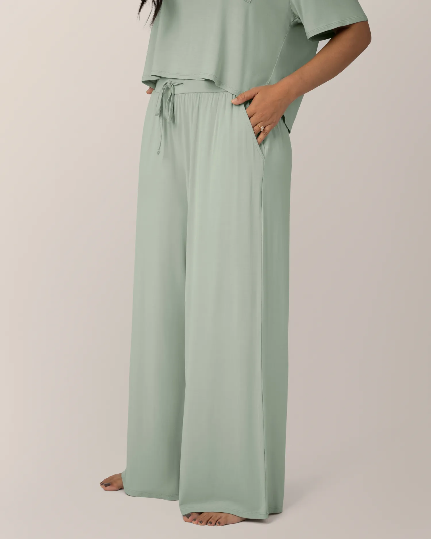 Aria Bamboo Casual Lounge Pant | Aqua Mist