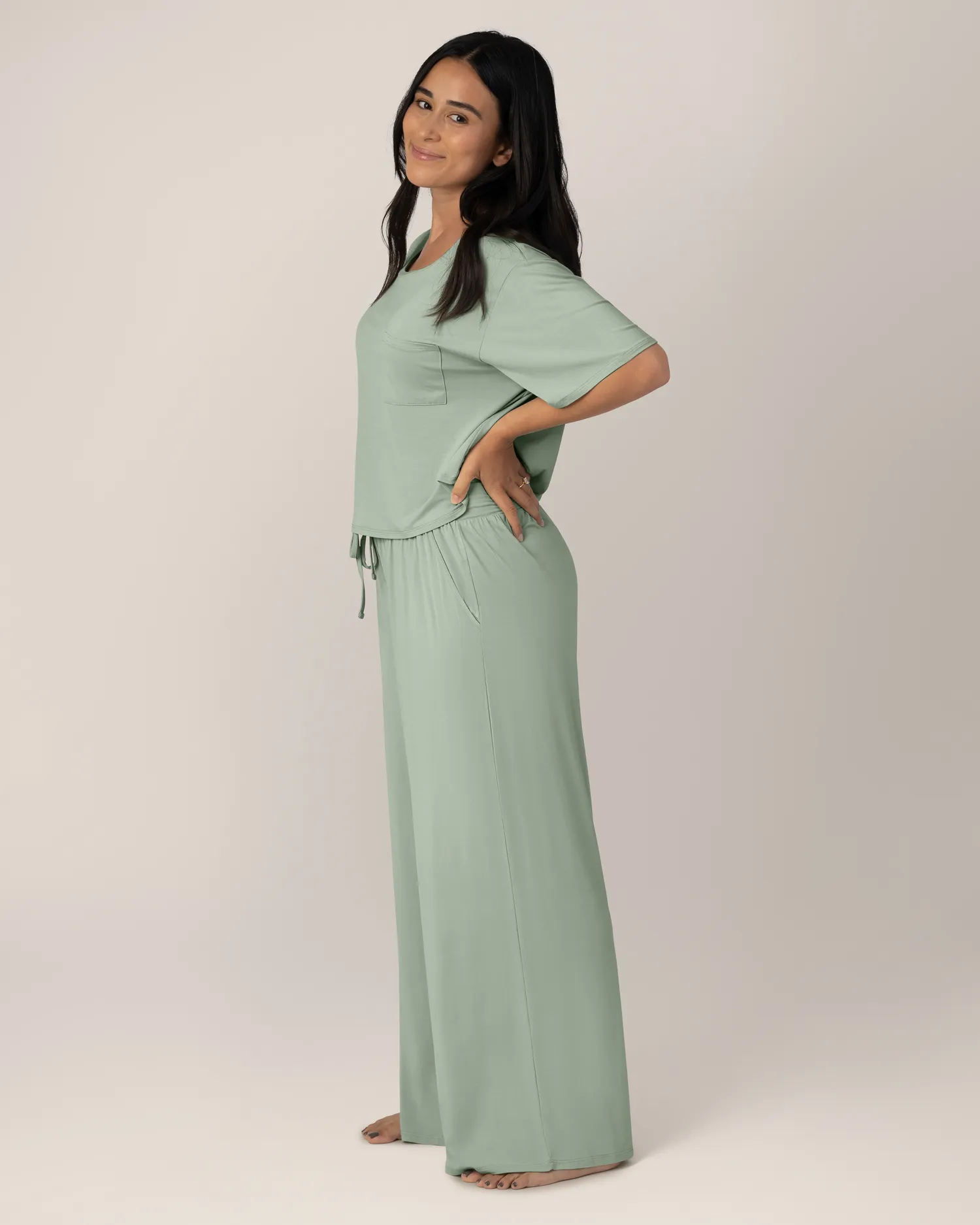 Aria Bamboo Casual Lounge Pant | Aqua Mist