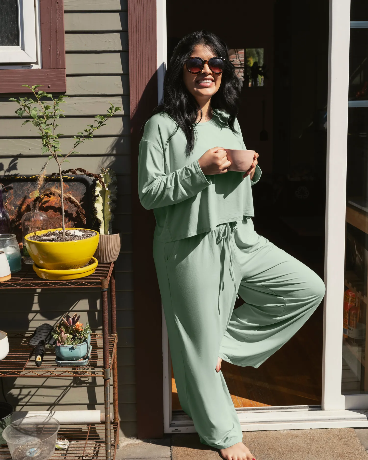 Aria Bamboo Casual Lounge Pant | Aqua Mist