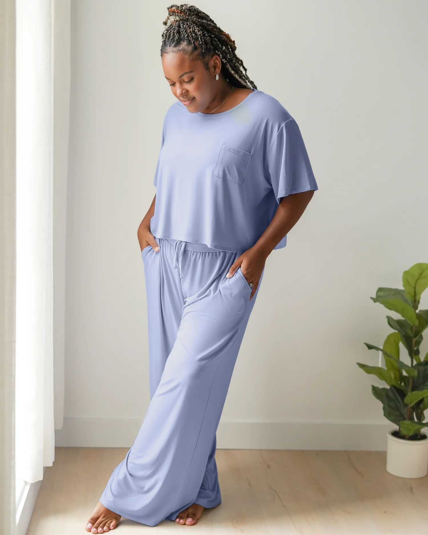 Aria Bamboo Casual Lounge Pant | Periwinkle