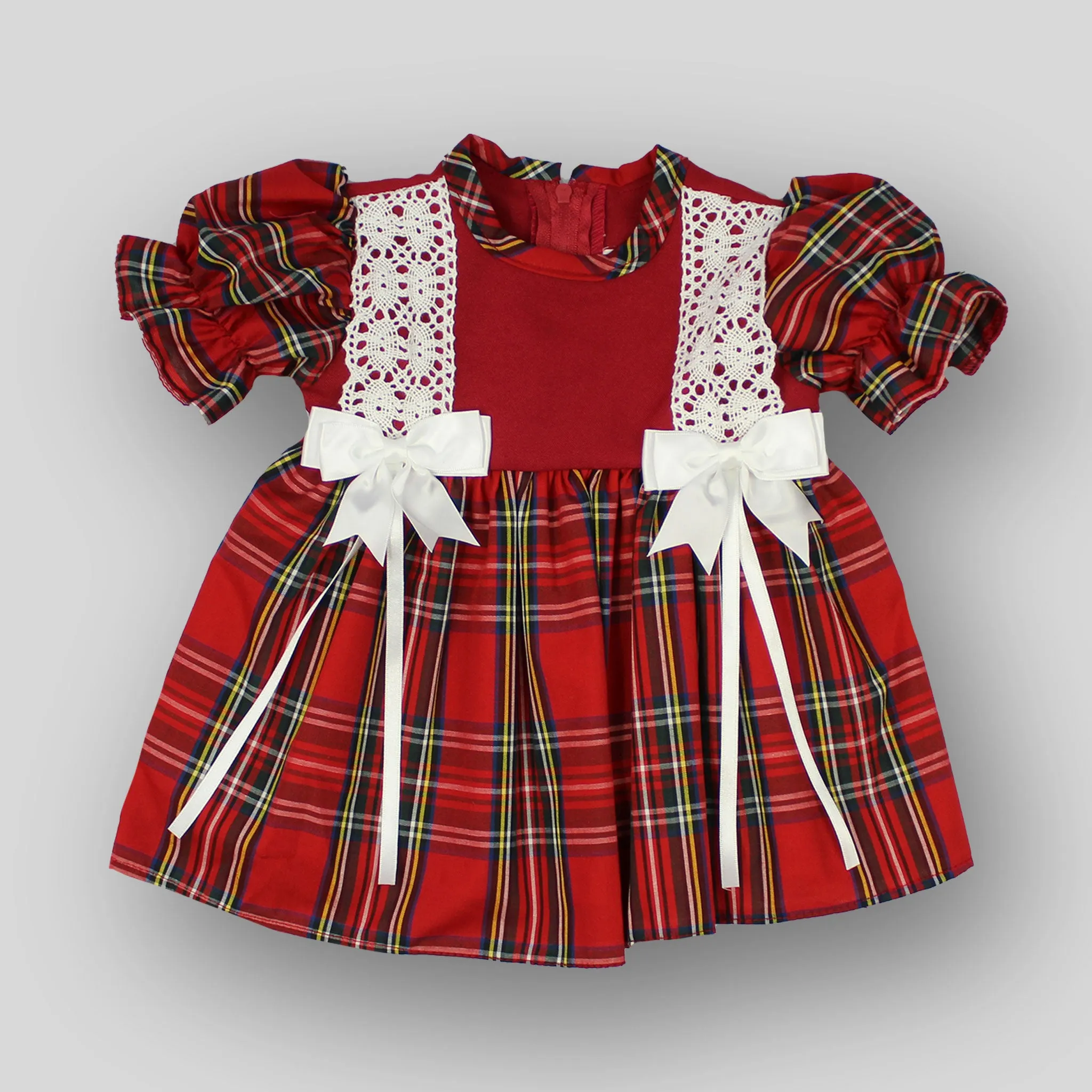 Baby Girls Tartan Dress - Red