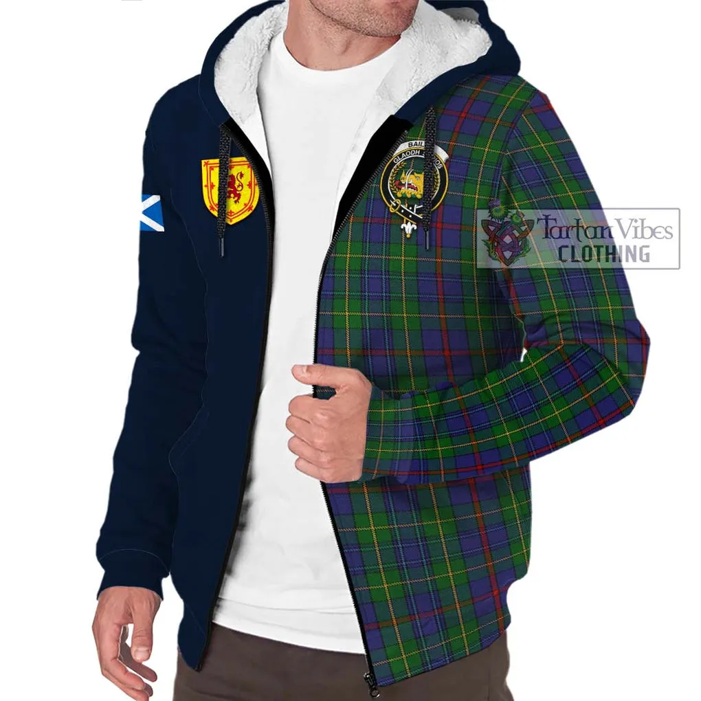 Bailey Tartan Sherpa Hoodie Alba with Scottish Lion Royal Arm Half Style