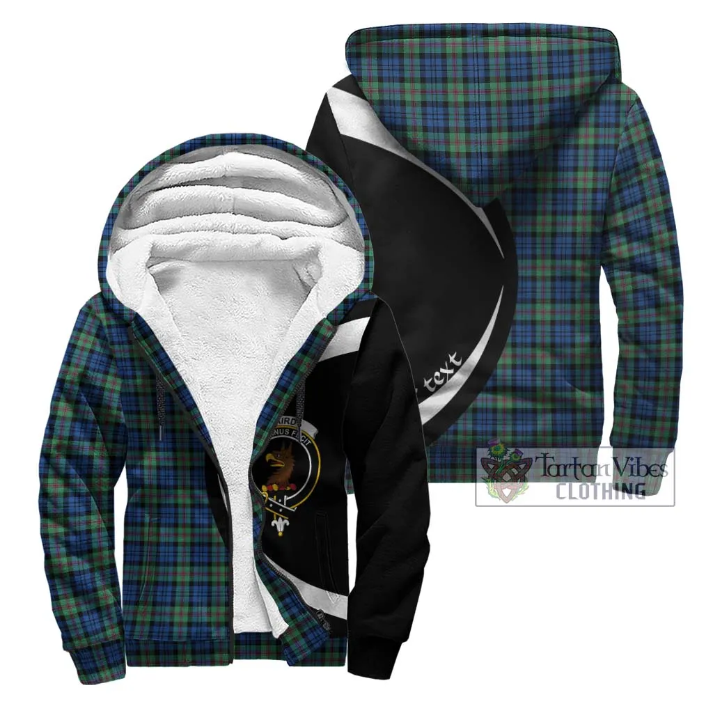 Baird Ancient Tartan Sherpa Hoodie with Family Crest Circle Style