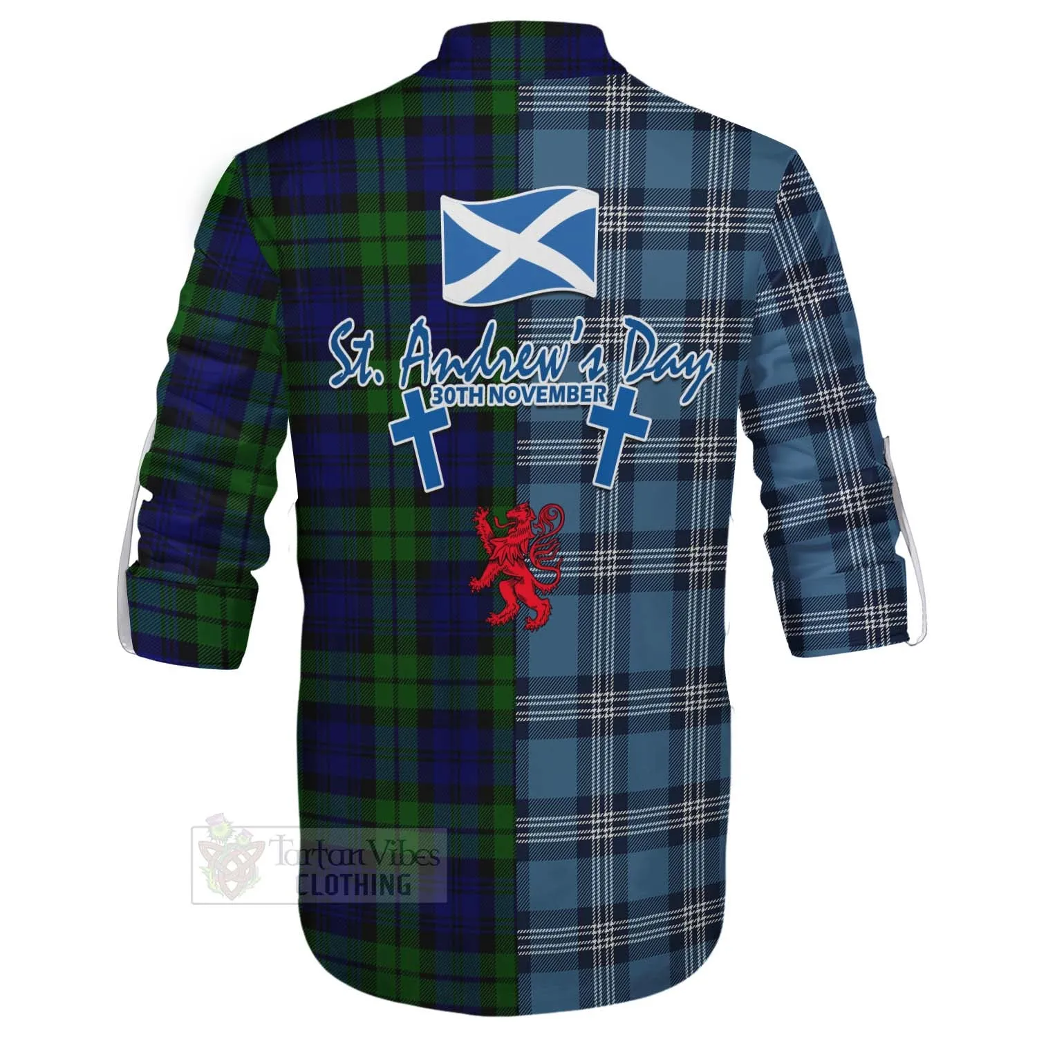 Bannatyne Tartan Ghillie Kilt Shirt Happy St. Andrew's Day Half Tartan Style