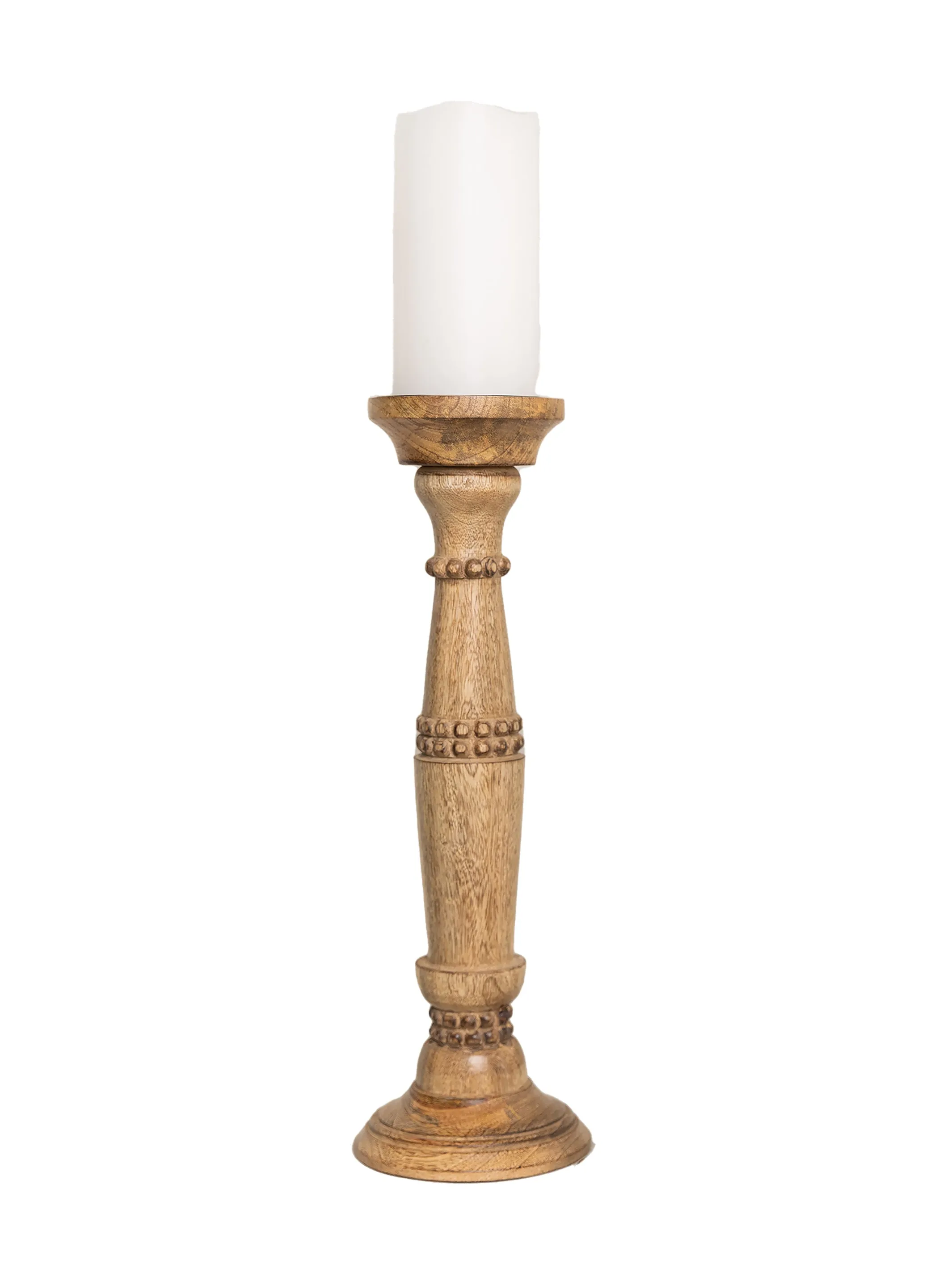 Beaded Candle Stick | Natural