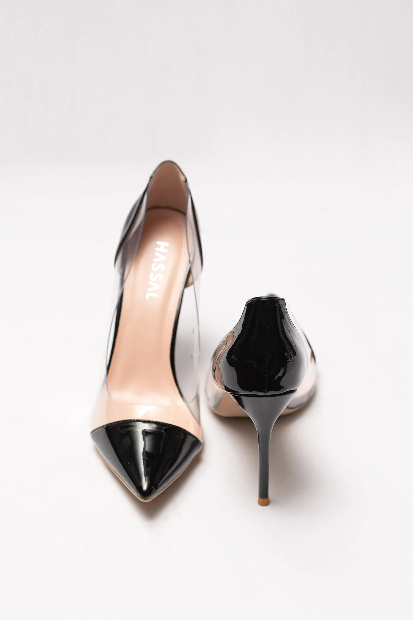 Black PVC Heels