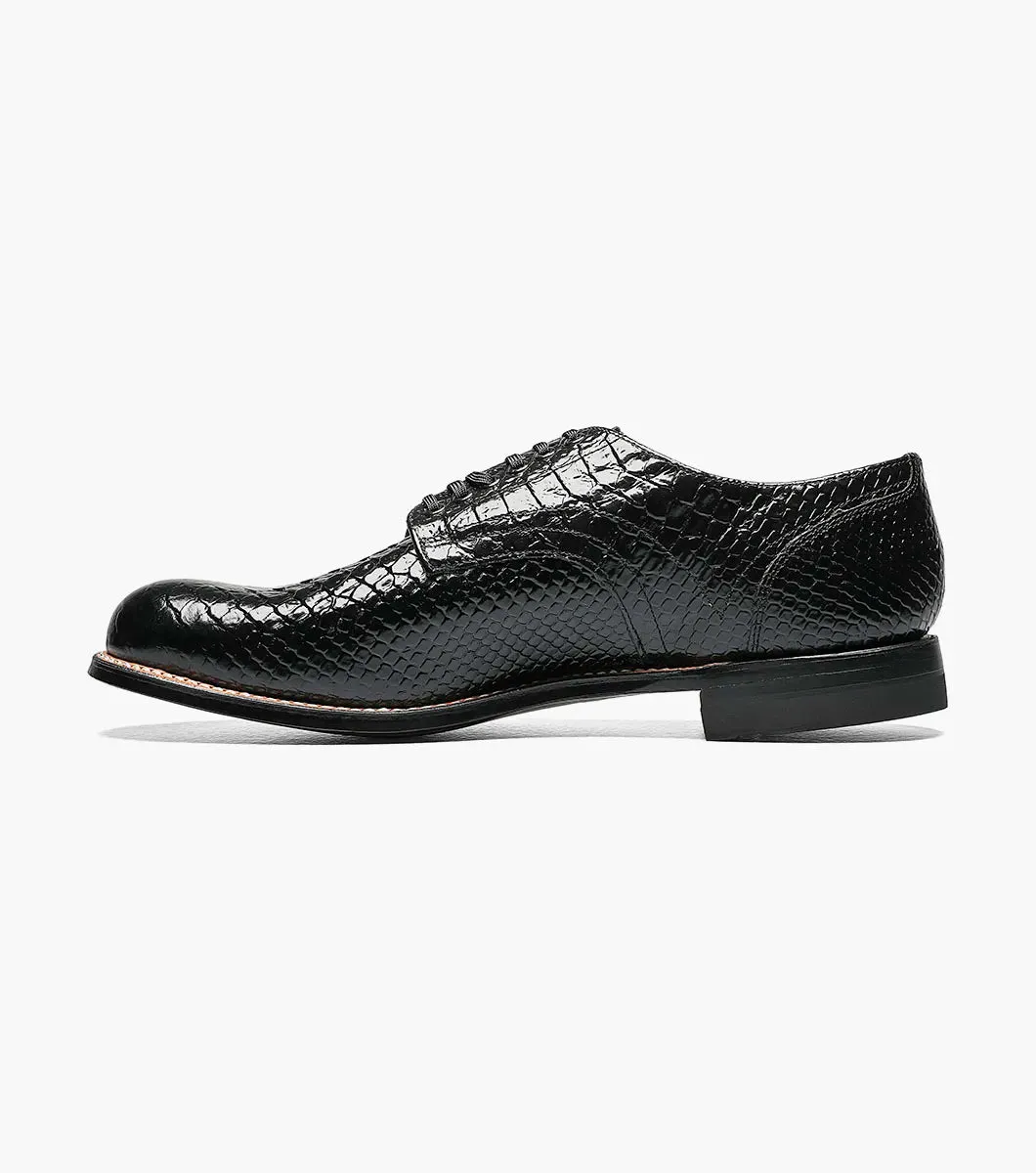 Black Stacy Adams Madison Anaconda Plain Toe Oxford Men's shoe