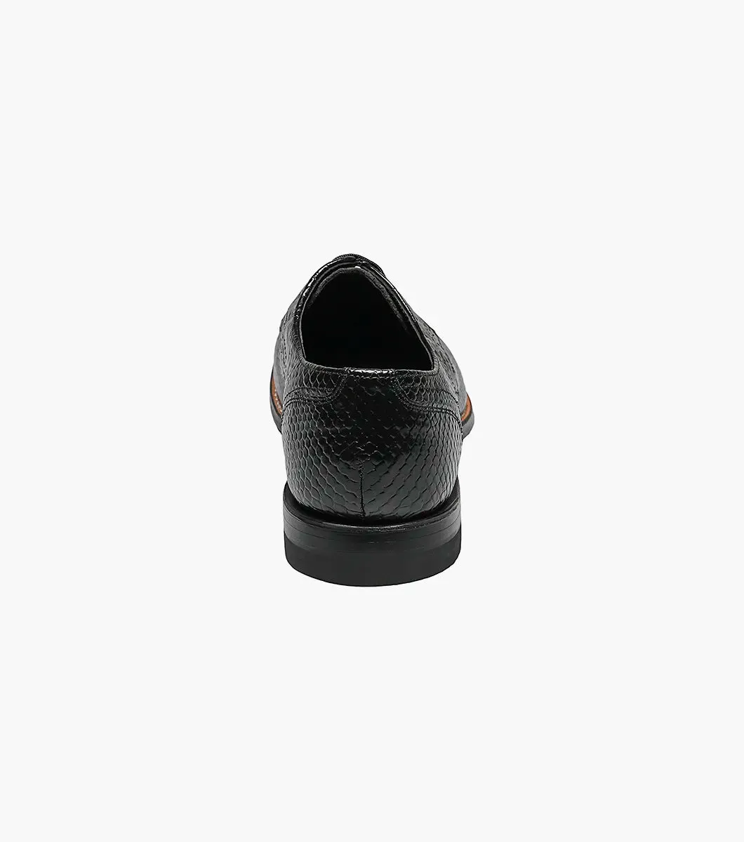 Black Stacy Adams Madison Anaconda Plain Toe Oxford Men's shoe