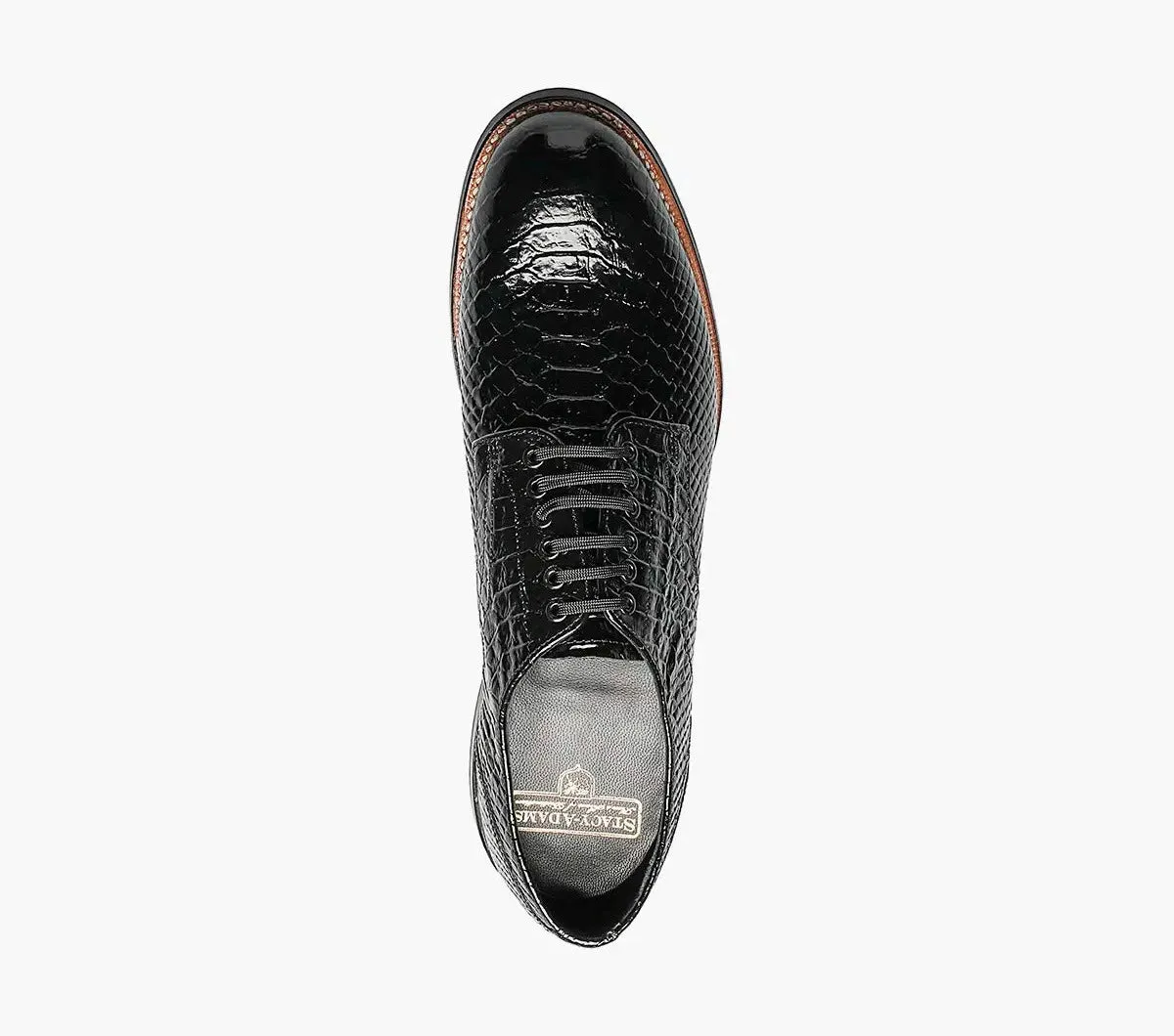 Black Stacy Adams Madison Anaconda Plain Toe Oxford Men's shoe
