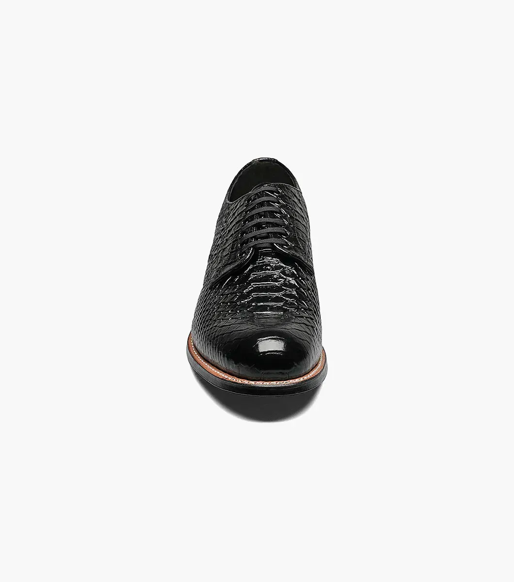 Black Stacy Adams Madison Anaconda Plain Toe Oxford Men's shoe