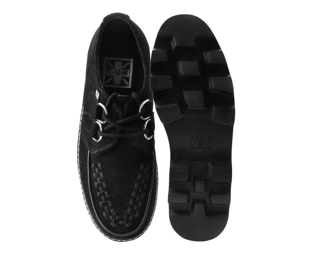 Black Suede D-Ring Dino Lug Creeper