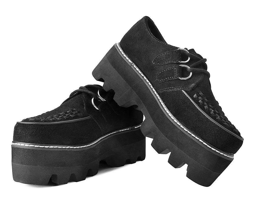Black Suede D-Ring Dino Lug Creeper