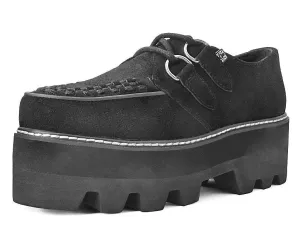 Black Suede D-Ring Dino Lug Creeper
