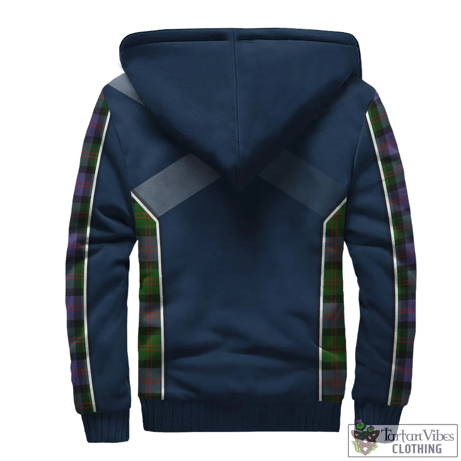 Blair Modern Tartan Sherpa Hoodie with Family Crest and Lion Rampant Vibes Sport Style