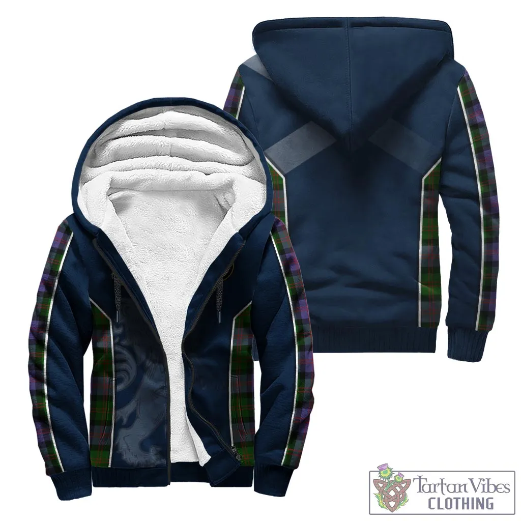 Blair Modern Tartan Sherpa Hoodie with Family Crest and Lion Rampant Vibes Sport Style