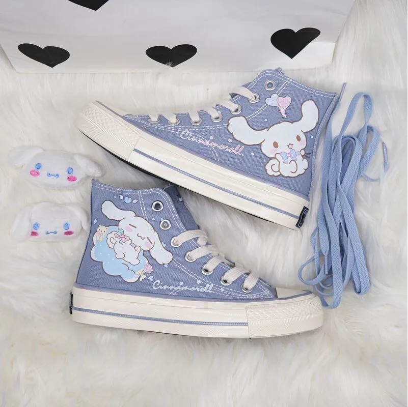 Blue Puppy Dog Painted High Tops