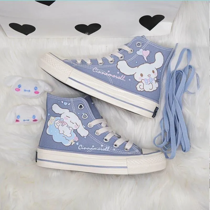 Blue Puppy Dog Painted High Tops