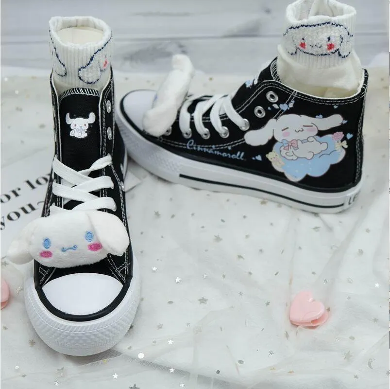 Blue Puppy Dog Painted High Tops