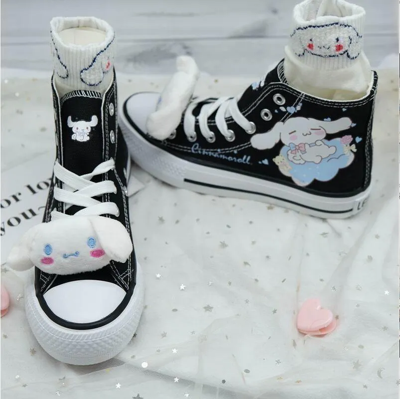 Blue Puppy Dog Painted High Tops