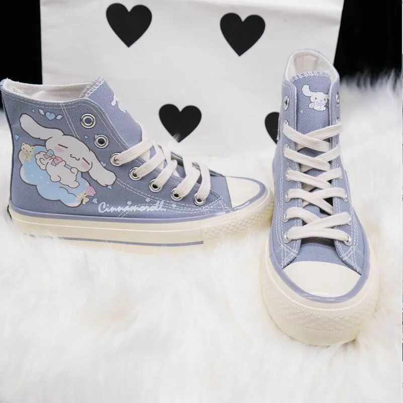 Blue Puppy Dog Painted High Tops