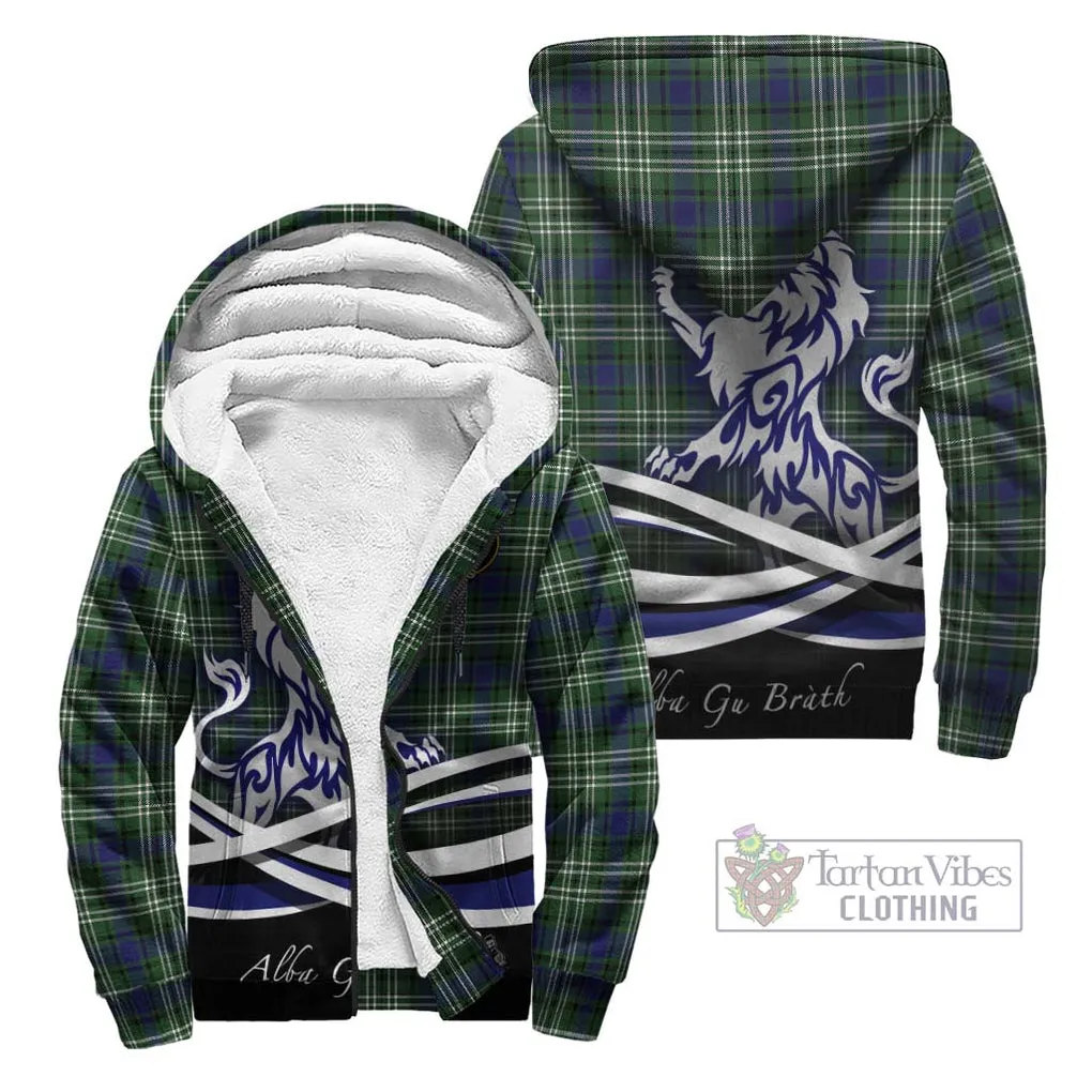 Blyth Tartan Sherpa Hoodie with Alba Gu Brath Regal Lion Emblem