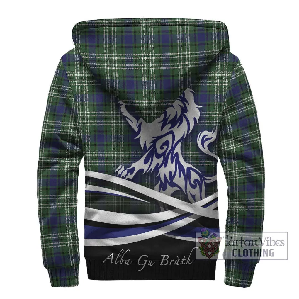 Blyth Tartan Sherpa Hoodie with Alba Gu Brath Regal Lion Emblem