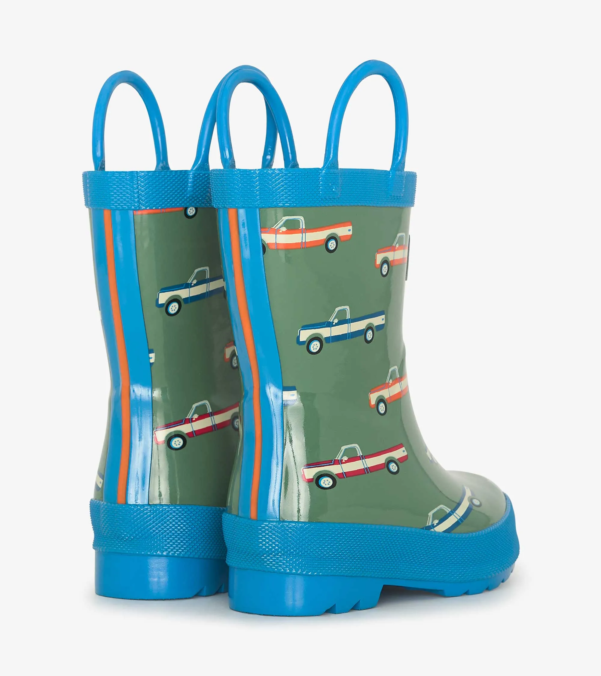 Boys Big Trucks Rain Boots with Handles