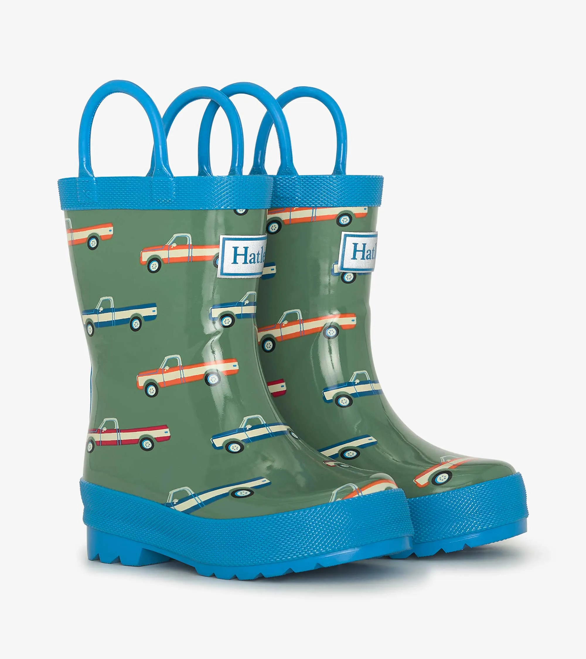 Boys Big Trucks Rain Boots with Handles