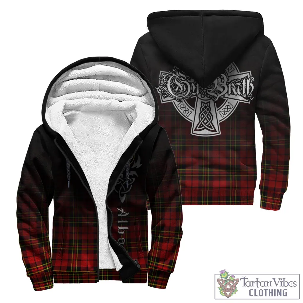 Brodie Modern Tartan Sherpa Hoodie Featuring Alba Gu Brath Family Crest Celtic Inspired