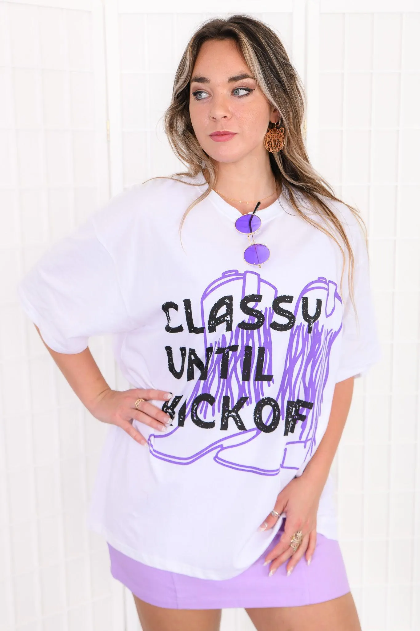 Buddy Love Purple Football Marshall Classy Tee