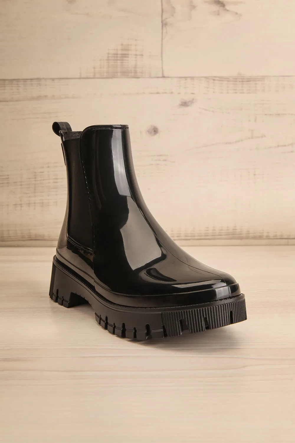 Bukavu Black | Round-Toe Ankle Rain Boots