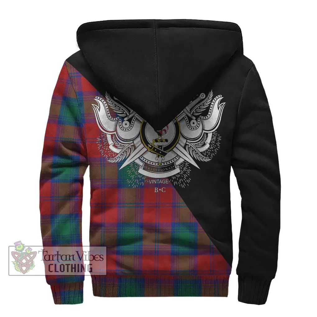 Byres (Byses) Tartan Sherpa Hoodie with Family Crest and Military Logo Style