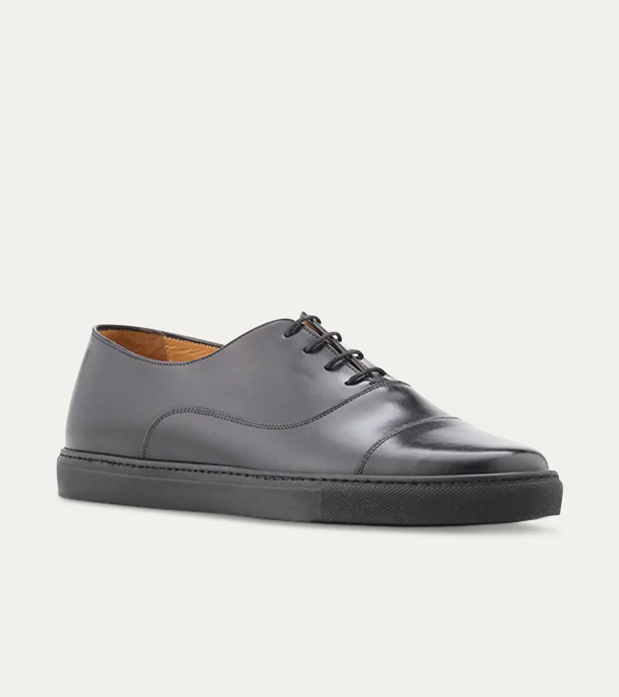 Cap Toe Oxford Sneaker In Black Antique