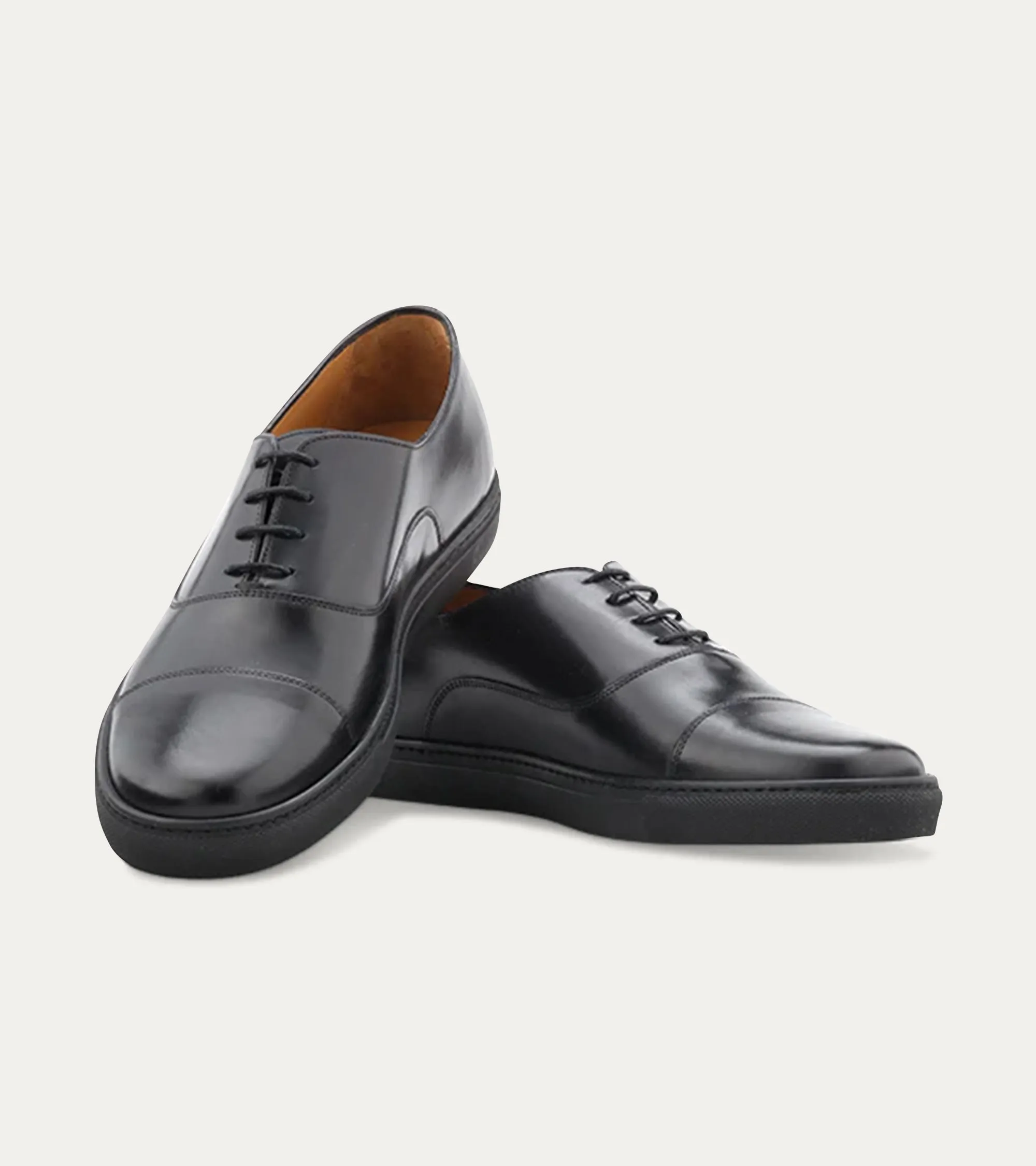 Cap Toe Oxford Sneaker In Black Antique