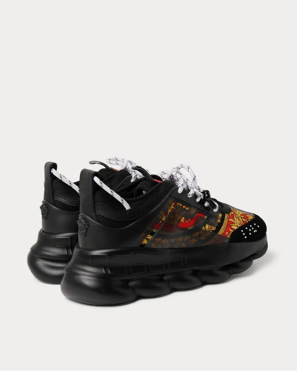 Chain Reaction Panelled Shell, Rubber and Suede  Black low top sneakers
