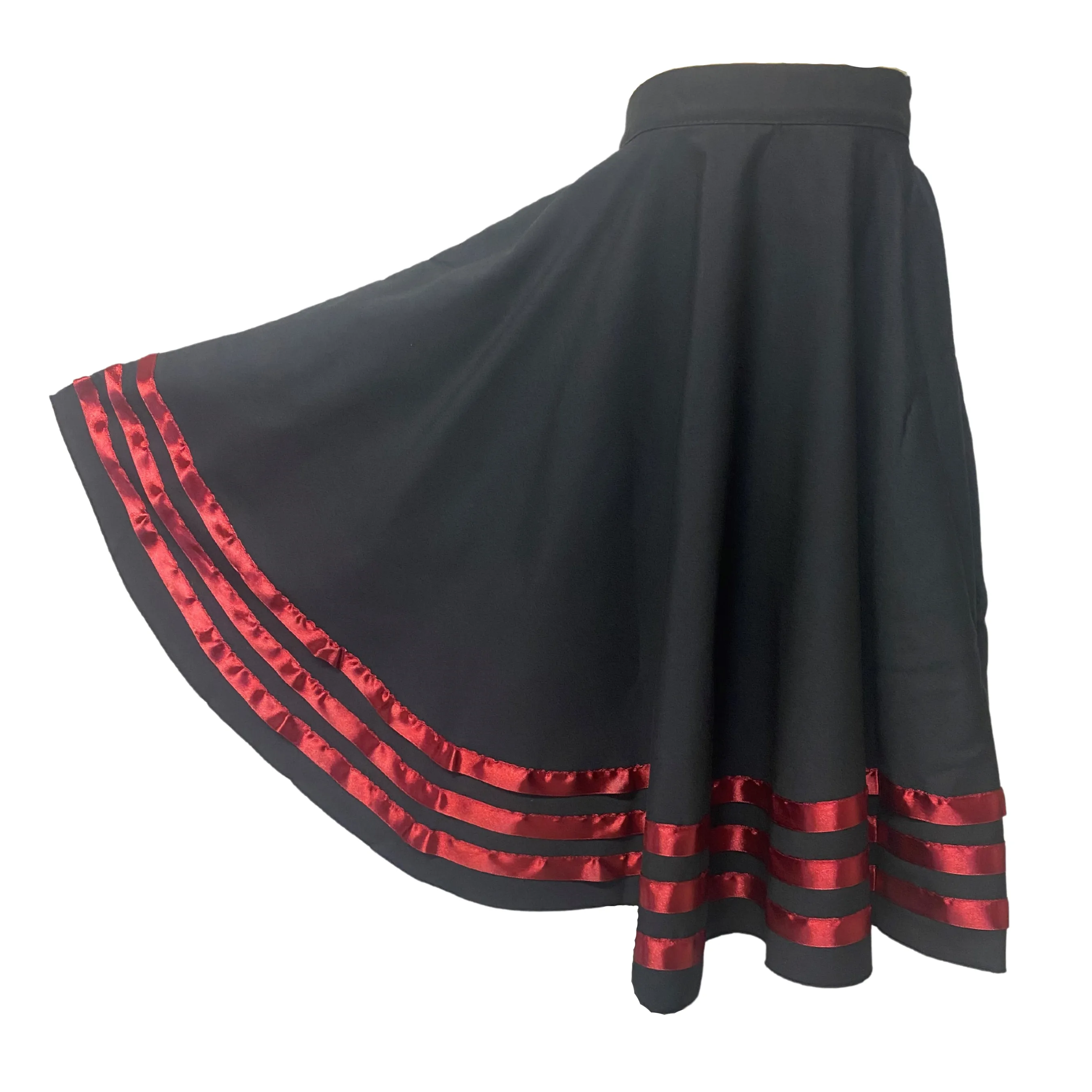 Character Skirt Narrow 3 Ribbons Burgundy